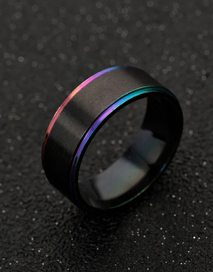 Laser Plated Rainbow Edge Rave Ring
