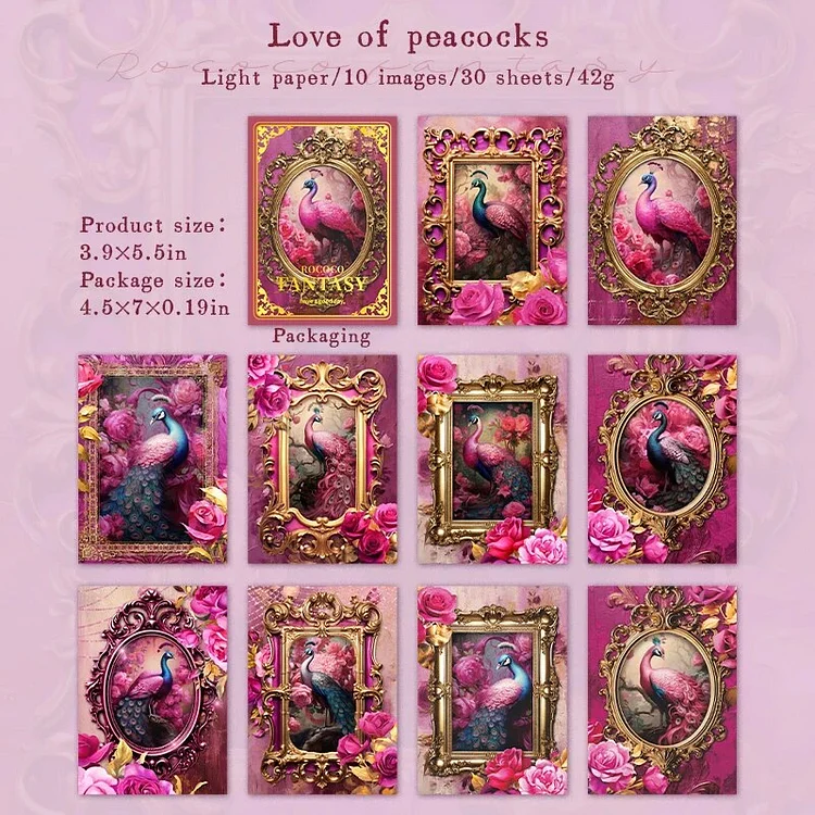Journalsay 30 Sheets Of Rococo Fantasy Series Vintage Flower Border Material Paper