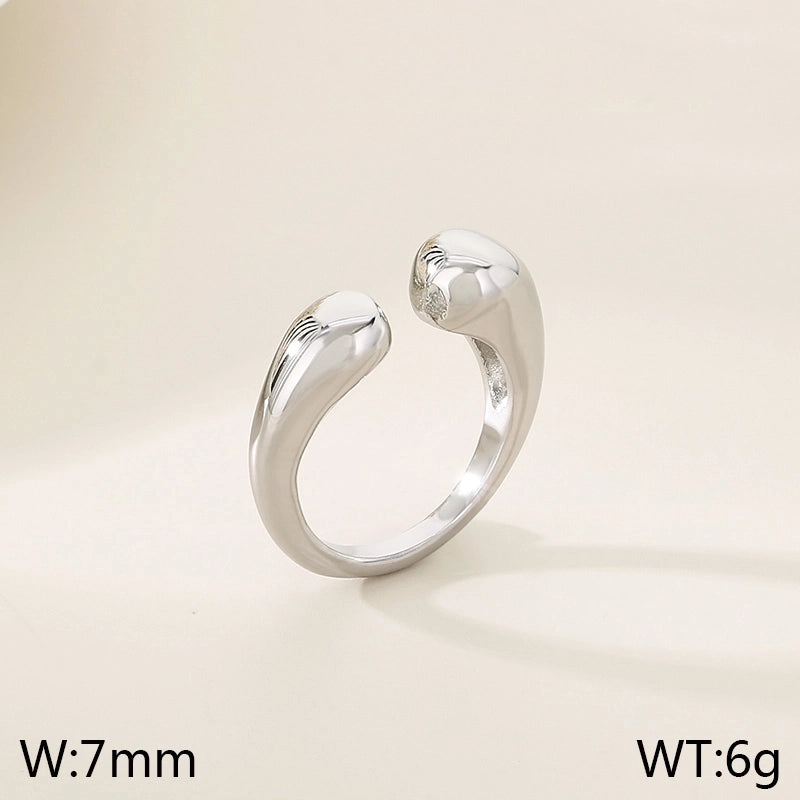 Vintage Style Geometric 304 Stainless Steel 18K Gold Plated Rings