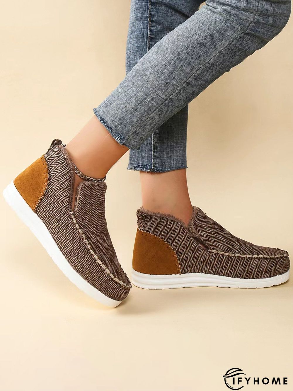 Womens's Warm Lined Slip On Canvas Shoes | IFYHOME