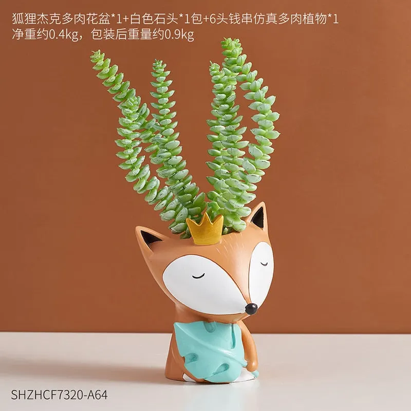 Cartoon Animal Flowerpot Balcony Decorations Pots for Plants and Flowers Garden Pots Modern Home Office Decor Children's Gifts