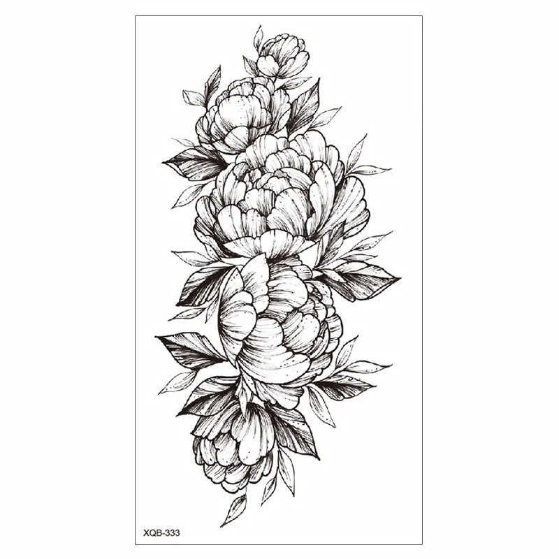 Waterproof Tattoo Sticker Temporary Tattoo Black Rose Tattoo Leg Chest Arm Tattoo Man Woman Tattoo Skin Tattoo Art Tatouage TaTy 712