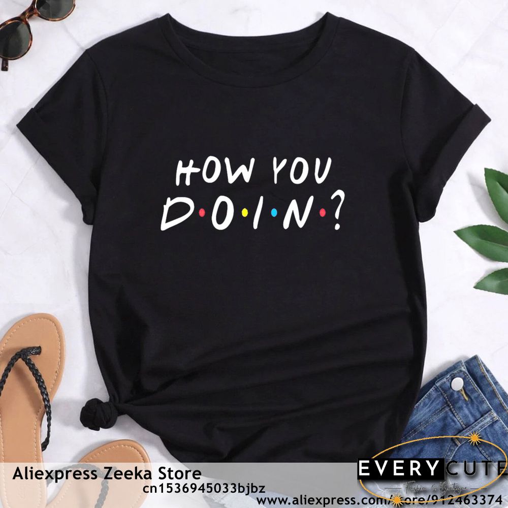 Womens Traveling Fun Print Tee-Shirt for Girls Y2K Harajuku Basics Collar White Shirt