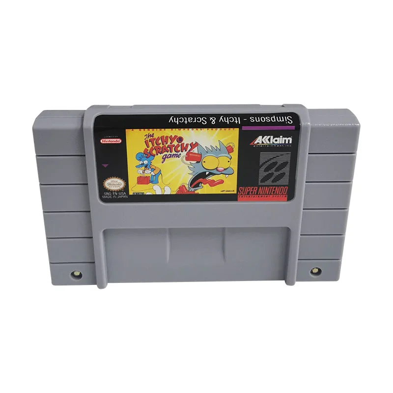 Simpsons: Itchy & Scratchy SNES For Super Nintendo Entertainment System - 16 Bit US Version Game Cartridge