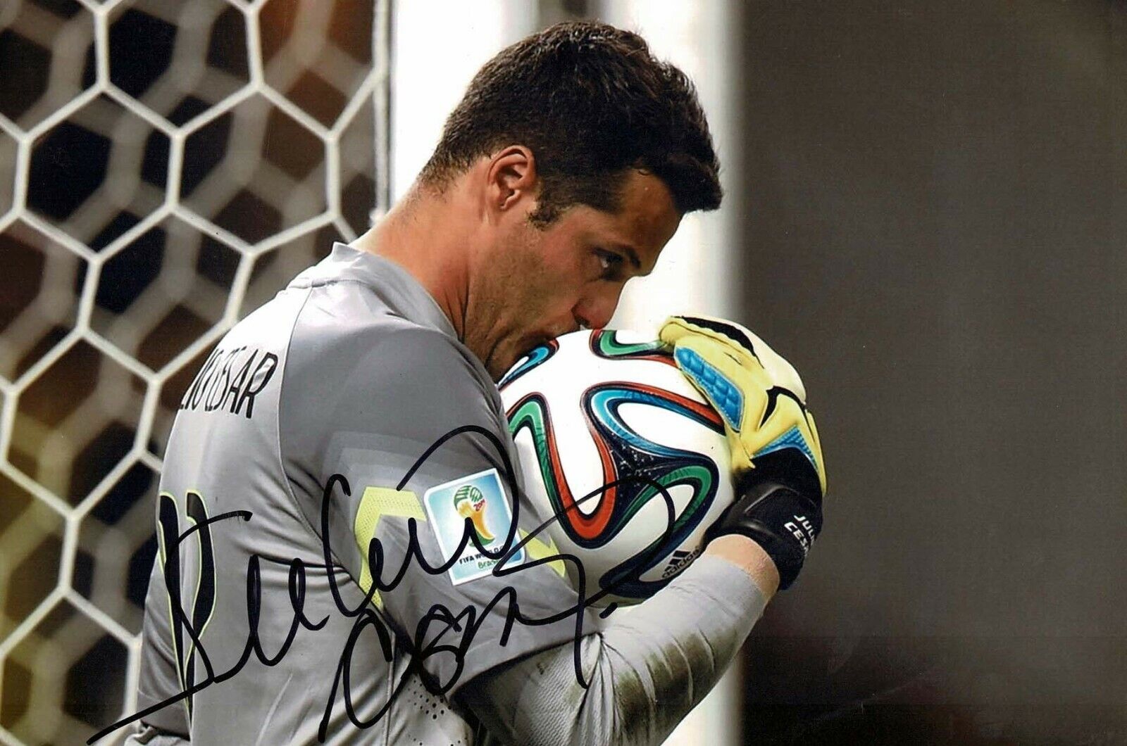 Julio CESAR Signed BRAZIL Goalkeeper 12x8 Photo Poster painting 2 AFTAL COA Autograph World Cup