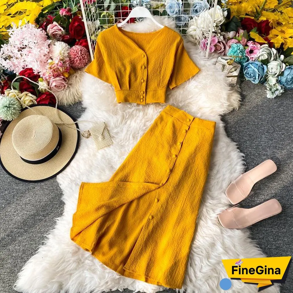 Solid Color Two-Piece Set P15098
