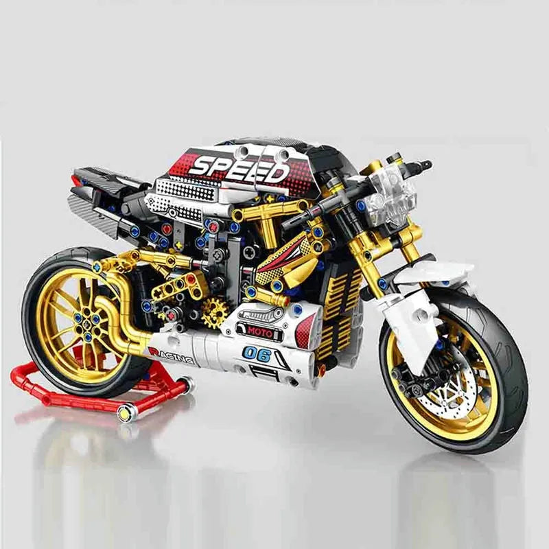 MOC Street Fighter Ducati V4S Motorcycle Bricks Toy 82006