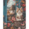 Fensterbank Katze - runder Bohrer Diamantmalerei - 40*50cm