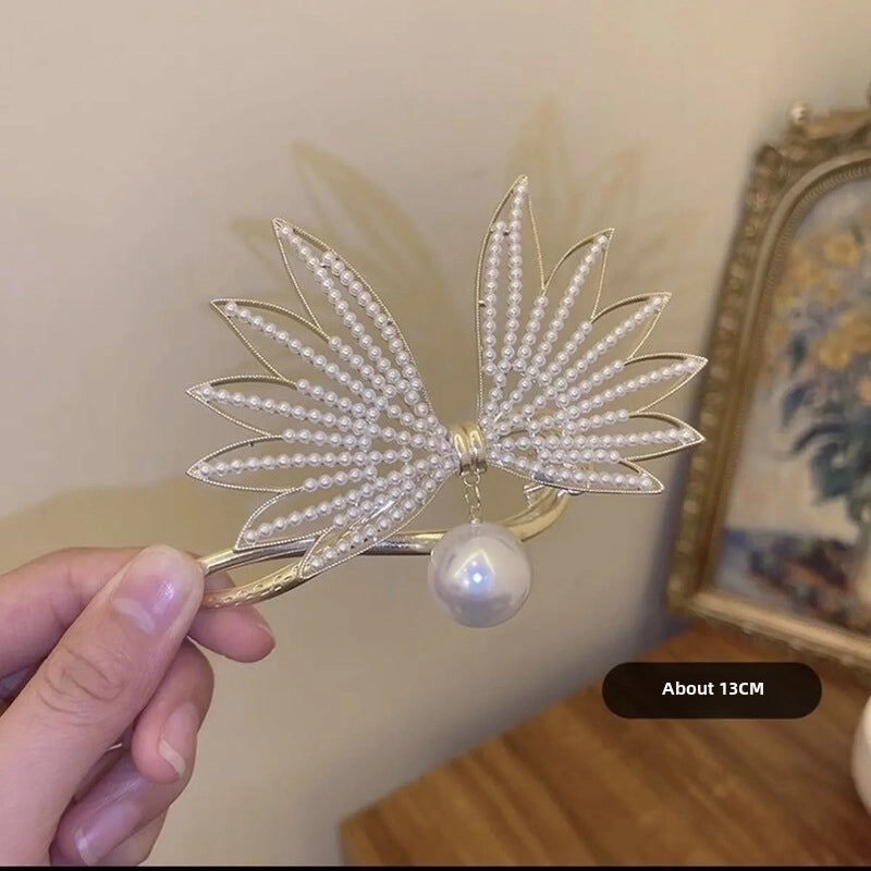 Antique Fashion Flower Twist Clip Crystal Butterfly Pearl Hairpin Cyber Celebrity Frog Buckle Back Head Spring Clip