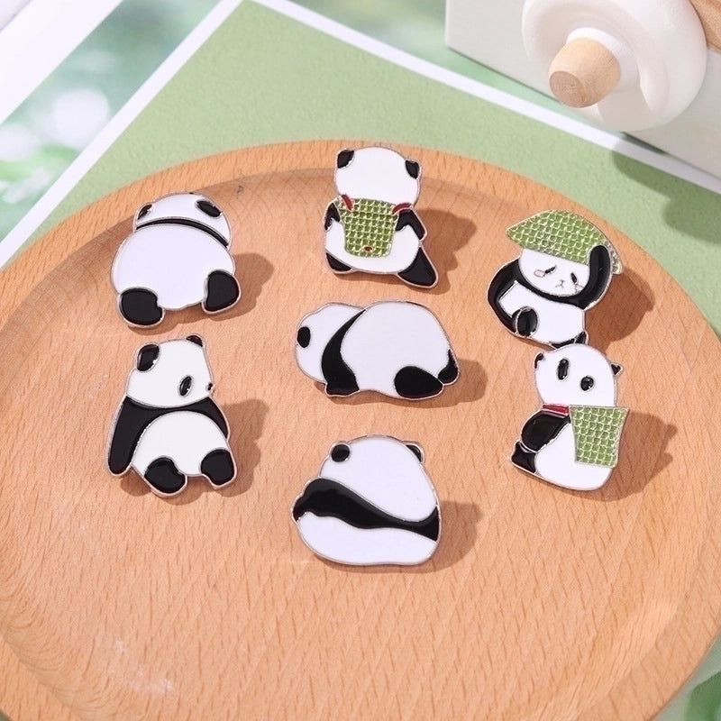 Chinoiserie Pin Panda Alloy Plating Unisex Brooches