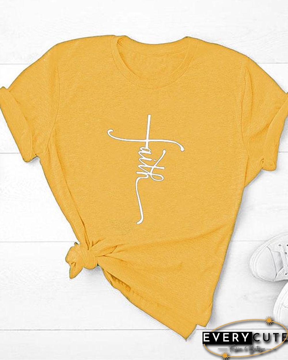 Women Print Crew Neck Short Sleeve Shirts