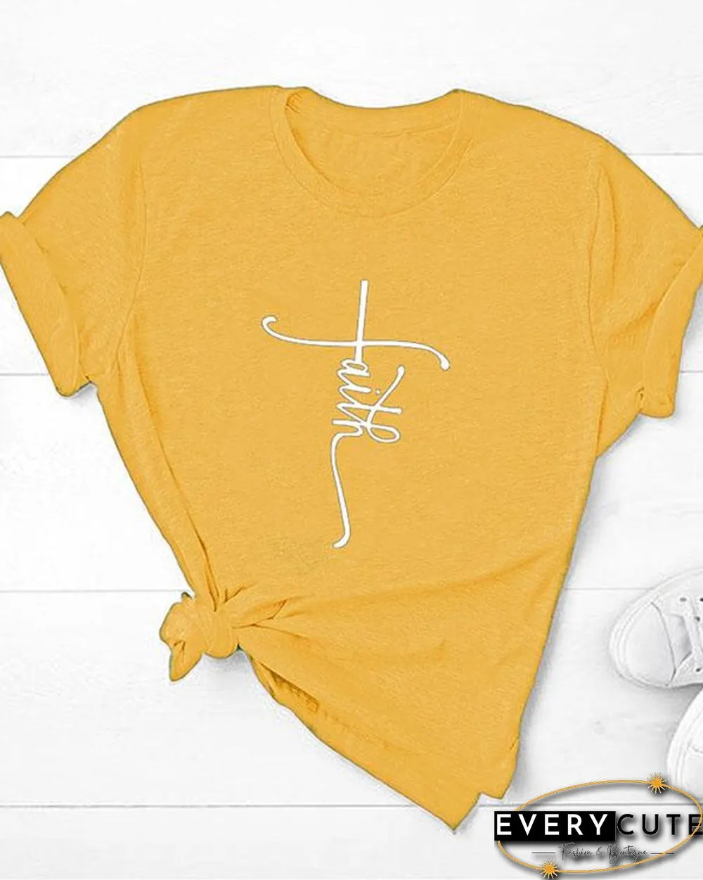 Women Print Crew Neck Short Sleeve Shirts
