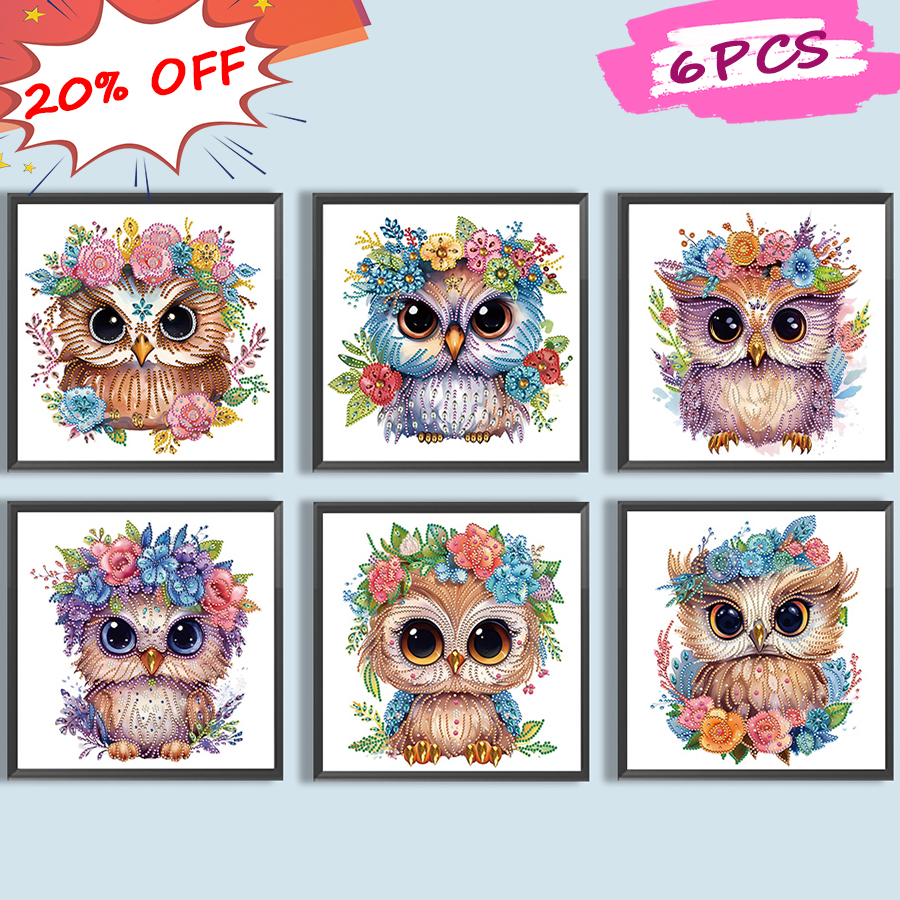 Owl 30*30CM(Canvas) Special Shaped Drill Diamond Painting gbfke