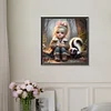 Diamond Painting-DIY Full Round Drill Girl And Skunk