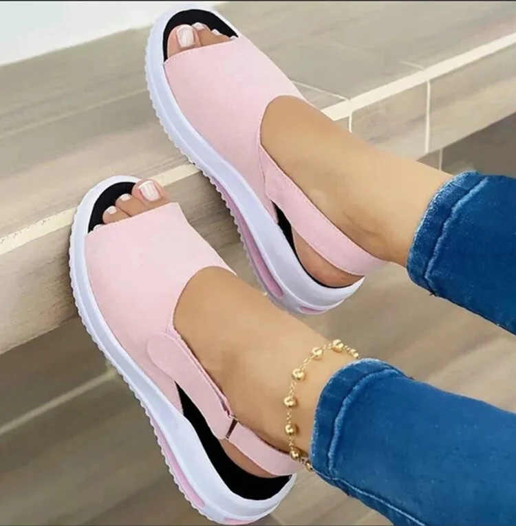 Slippers Women Shoes Solid Color Casual Shoes Summer Wedges Open Toe Beach Mesh Sandals Female Slides for Women Flip Flops