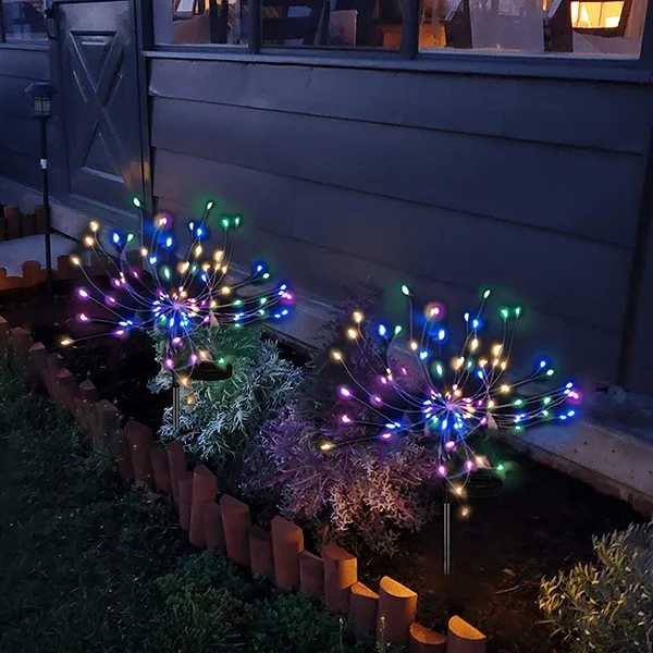 Last Day 70% OFF - Waterproof Solar Garden Fireworks Lamp