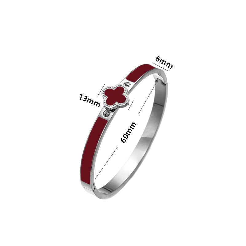 Ellipse Titanium Steel 18K Gold Plated Bangles