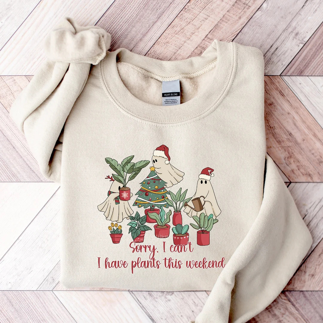 Santa Ghost Plant Printed Sweatshirt