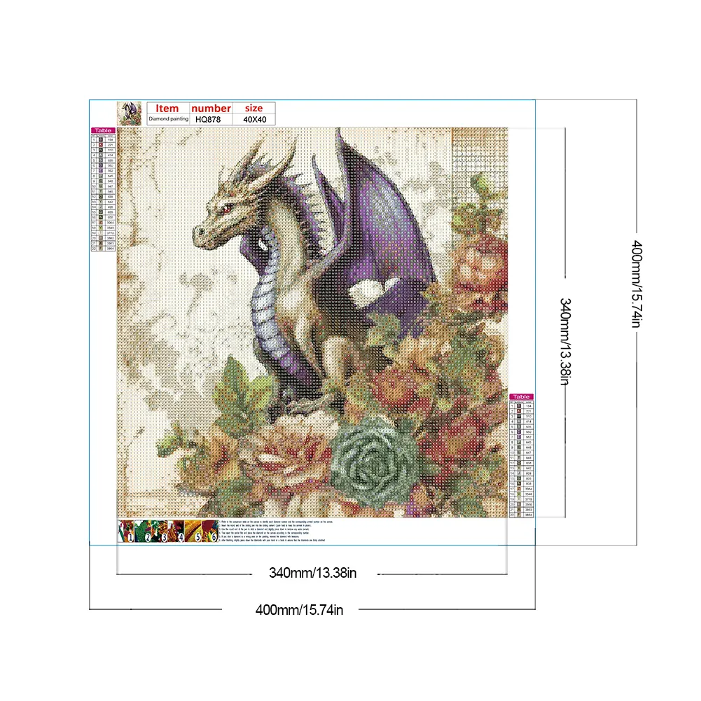 Full Round Diamond Painting 40*40cm - White Dragon
