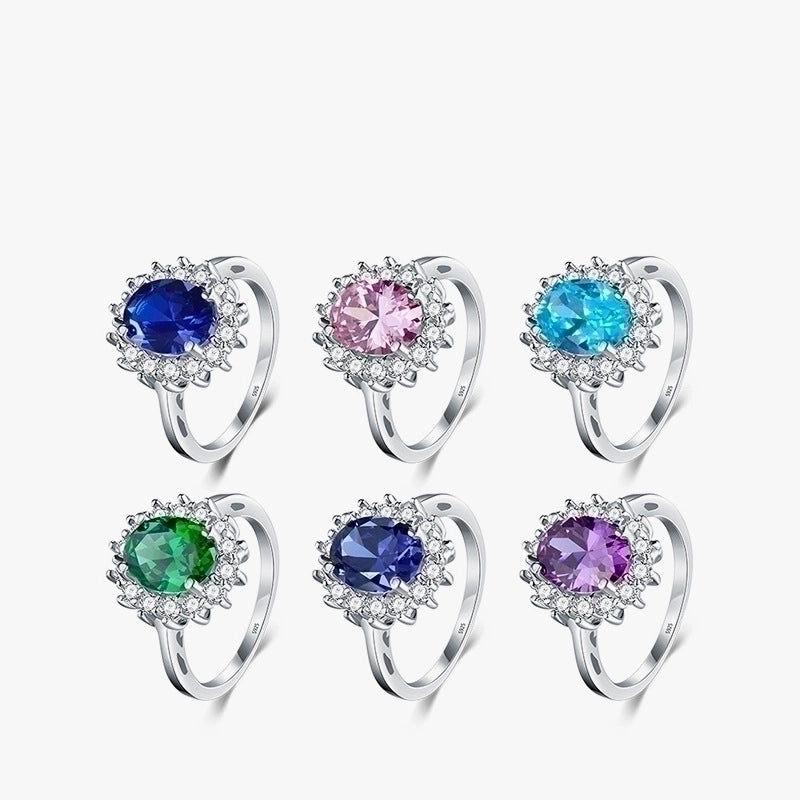 925 Sterling Silver Gem Crown Rings