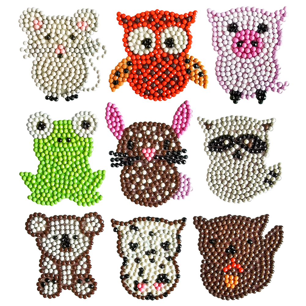 

9pcs Cute Animals-5D DIY Craft Sticker, 501 Original