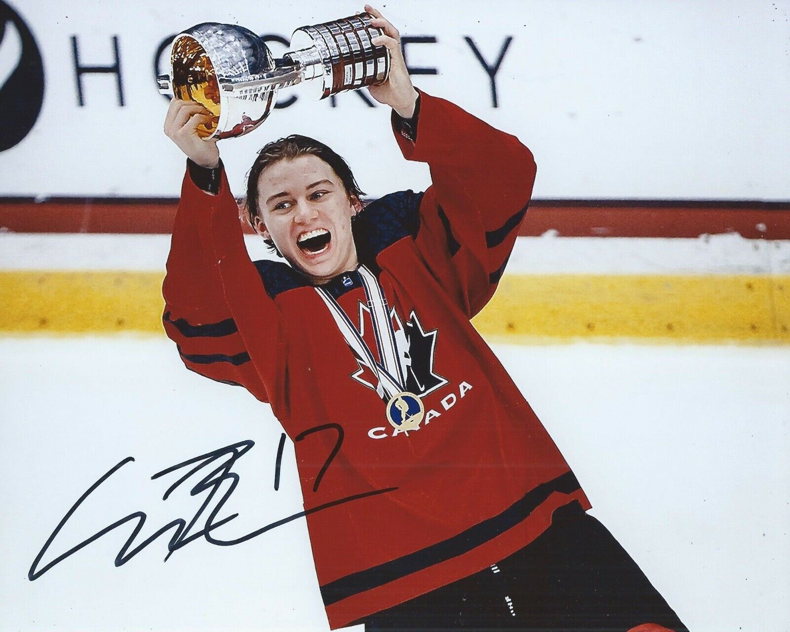 Connor Bedard Signed 8x10 Photo Poster painting Team Canada U18 Gold 2023 #1Pick Autograph COA C