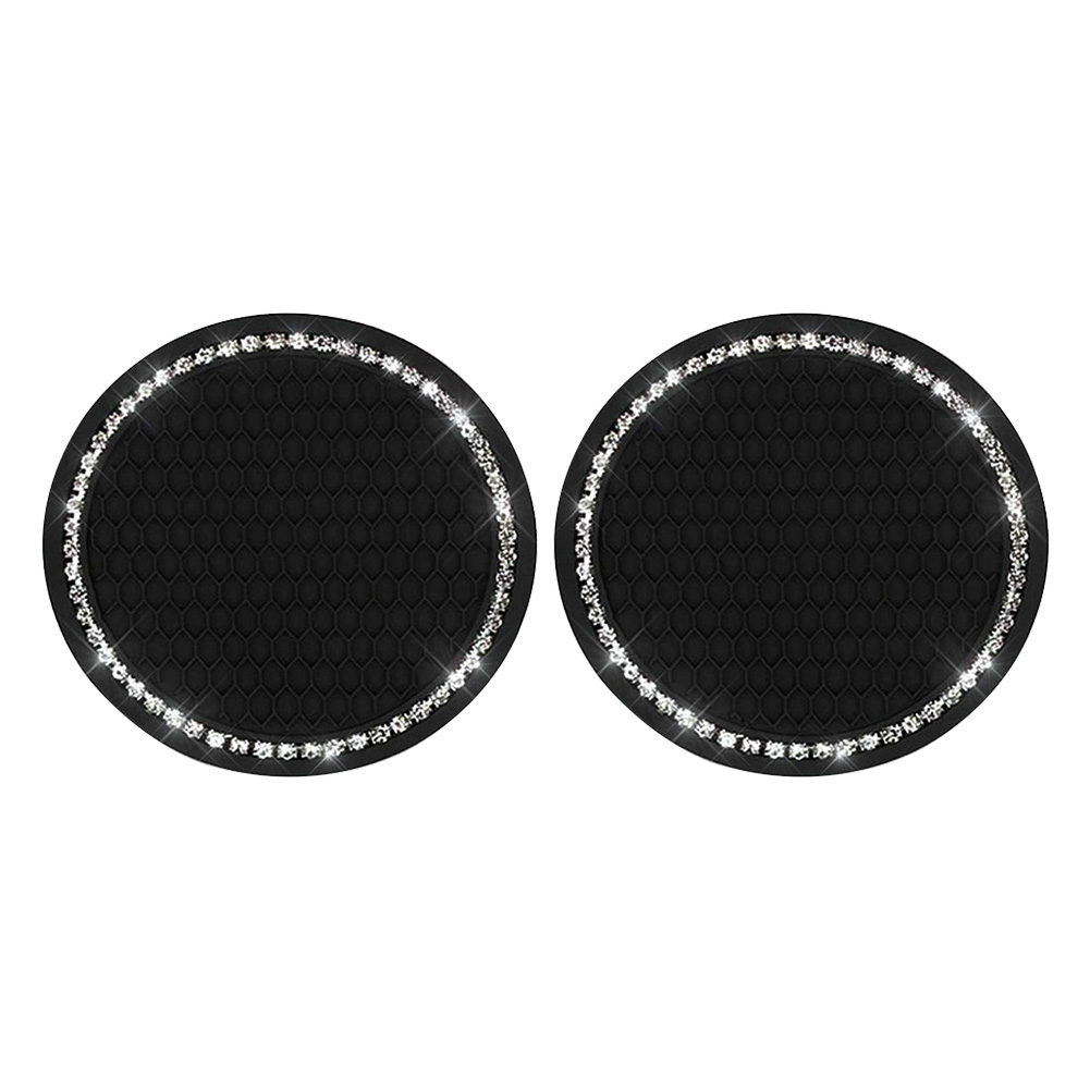 

2pcs Silicone Car Water Cup Mat Bottle Holder Rhinestone Car Mug Coaster, 501 Original