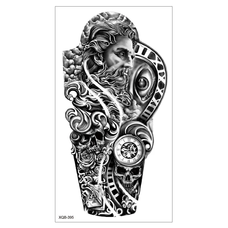 Lion King Waterproof Temporary Tattoo Stickers Body Art Fake Tatoo Animal Realistic Tribal Tiger Arm Sleeve transferable tattoo