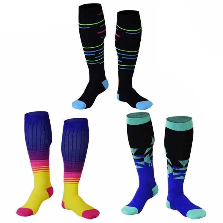 (3 PAIRS) Fit Compression Socks with Graduated Target Zones 20-30 mmHg Support Stockings QueenFunky