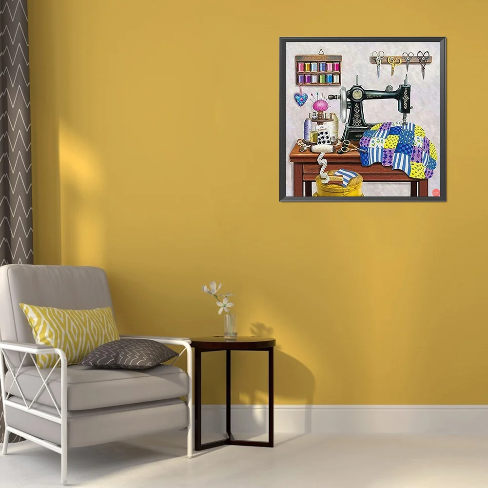 Full Round Diamond Painting 40*40cm - Sewing Machine