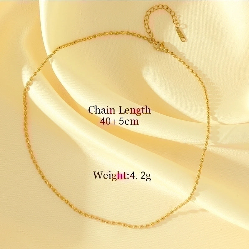 Stainless Steel 18K Gold Plated Minimalist Plating Solid Color Necklace