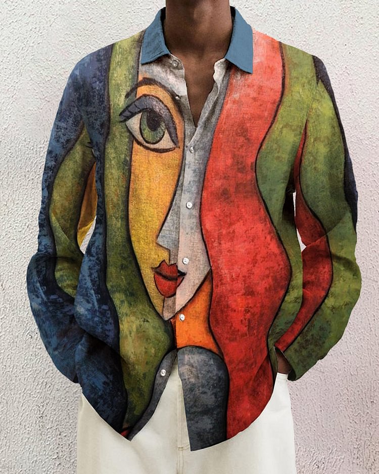 Men's cotton&linen long-sleeved fashion casual shirt  c468