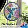 (US Only)Hummingbird Stained Glass 2D/Flat DIY Diamond Art Single-Sided Drill Pendants