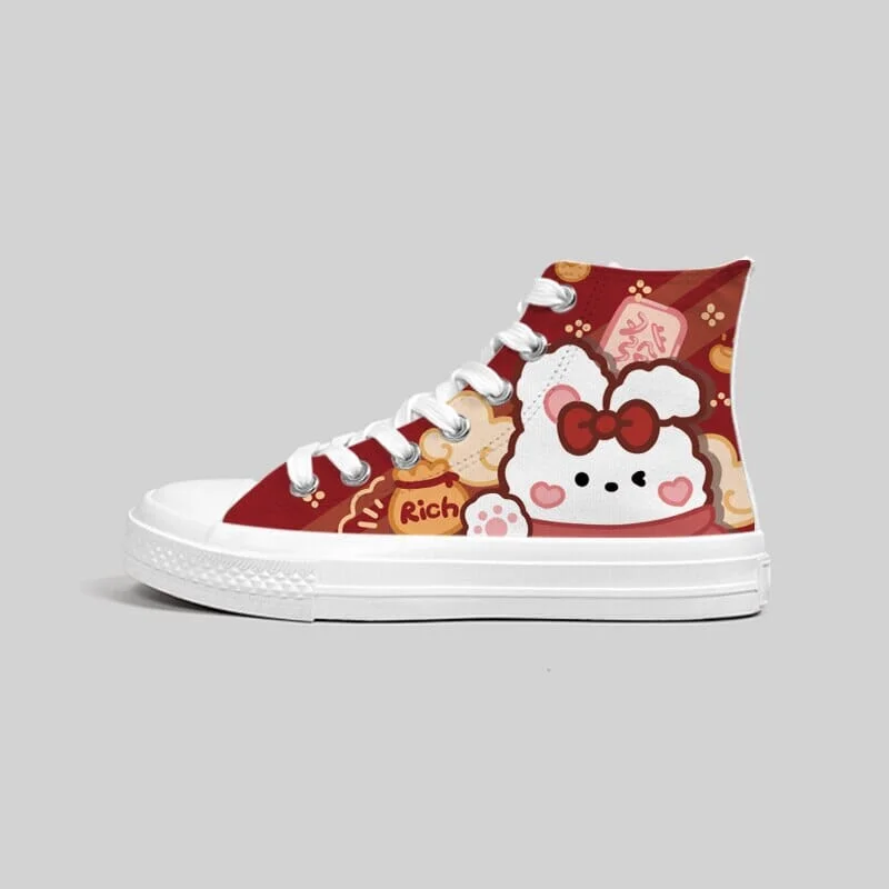 Year of the Bunny High Top Canvas Shoes - Women's