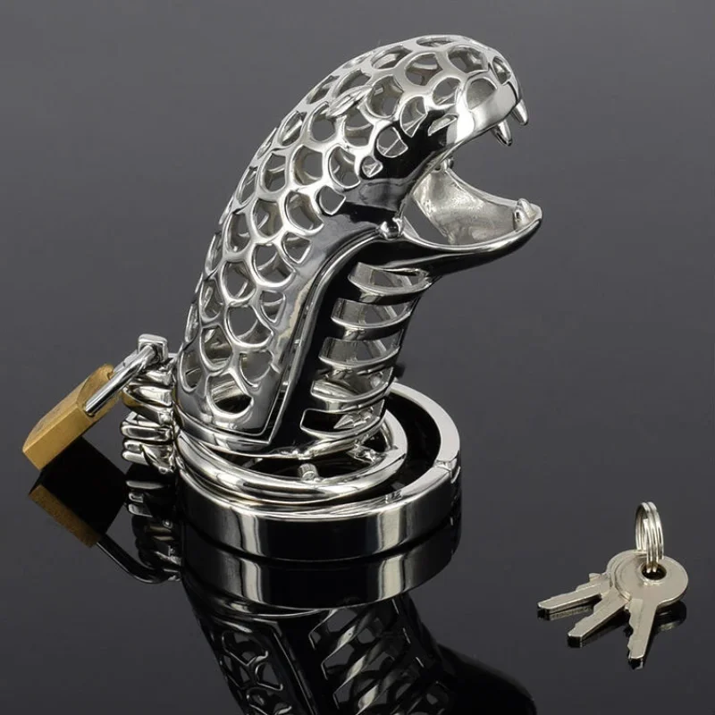 Metal Snake-shaped Chastity Lock Male Penis Ring Sex Toy For Adults Rosetoy Official