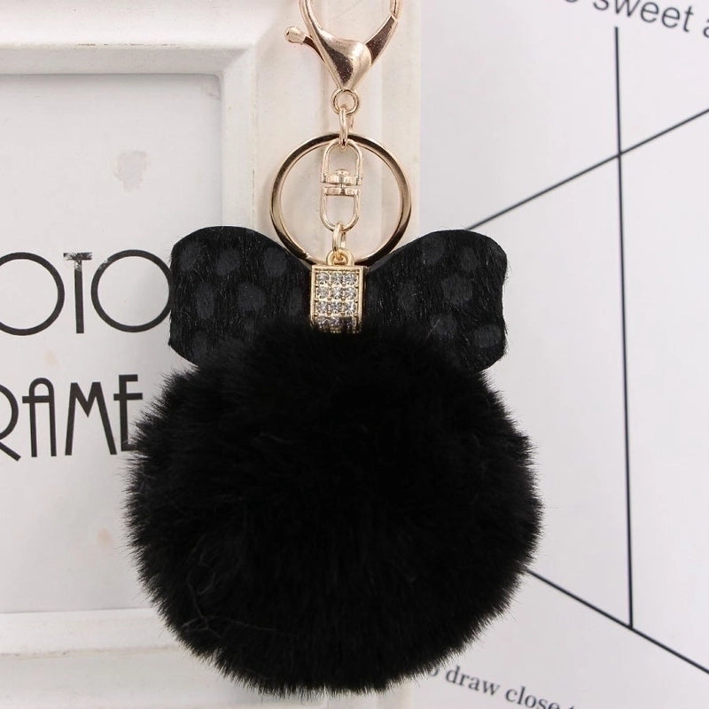 1 Piece Fashion Bow Knot Leopard Pu Leather Women’s Bag Pendant Keychain