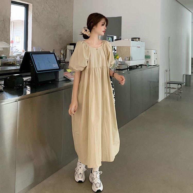 Dresses Women Summer Bowknot Design Loose Minimalist Simple Chic Female Preppy Style Cozy Popular Students Basic Mujer Vestidos