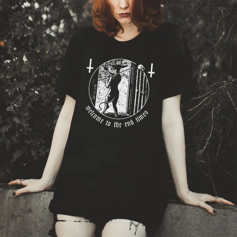 Welcome To The End Times Printed Women's T-shirt -  