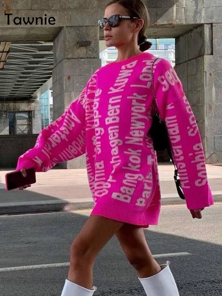 Tawnie Mini Sweater Dress Women Knitted O Neck Long Sleeve Oversized Sweater Dresses Autumn Winter Sexy Dress For New Year 2022