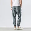 Gioiacombo&trade; Pantaloni harem da uomo in lino stile casual