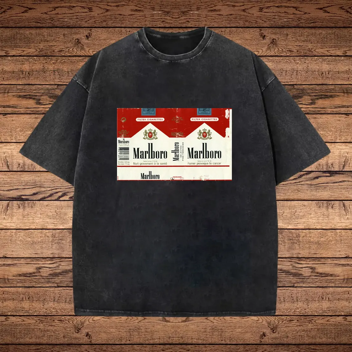 Graphic Print Washed T-shirt