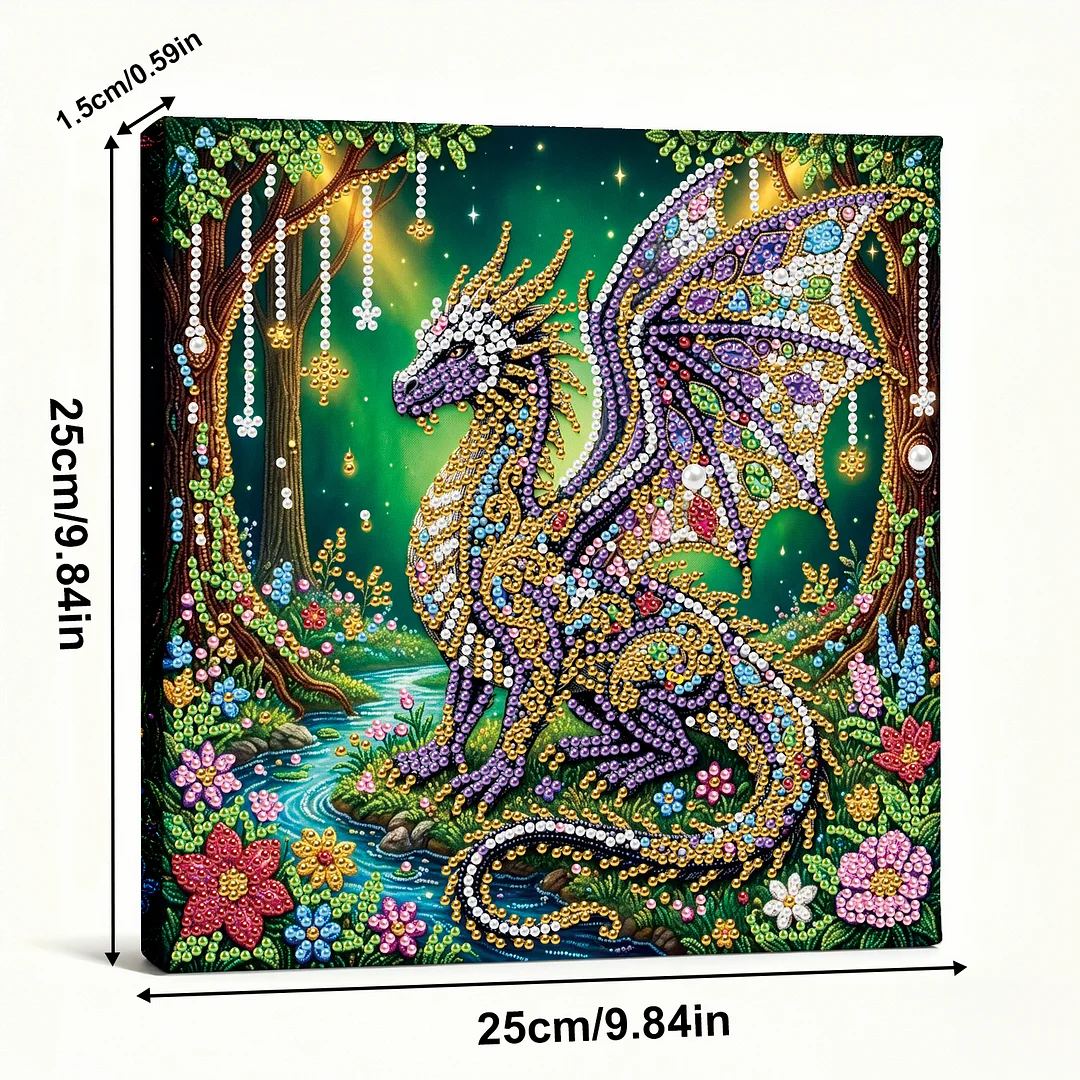 Forest Dragon - DIY Pearl Diamond Art Kit With Frame 25*25cm