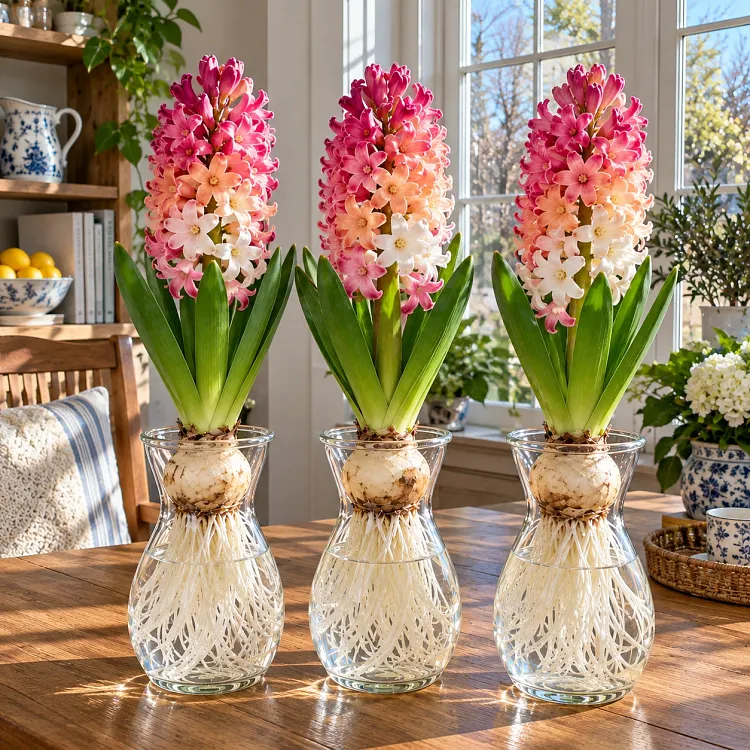 Hyacinth flowers in decorative color varieties