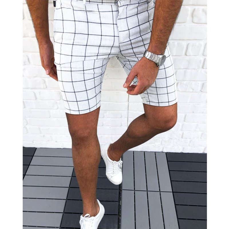 Men's Check Straight Shorts