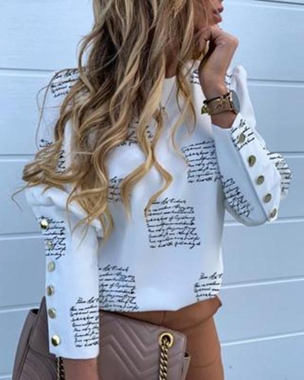 Women Fashion Autumn Printed Tops