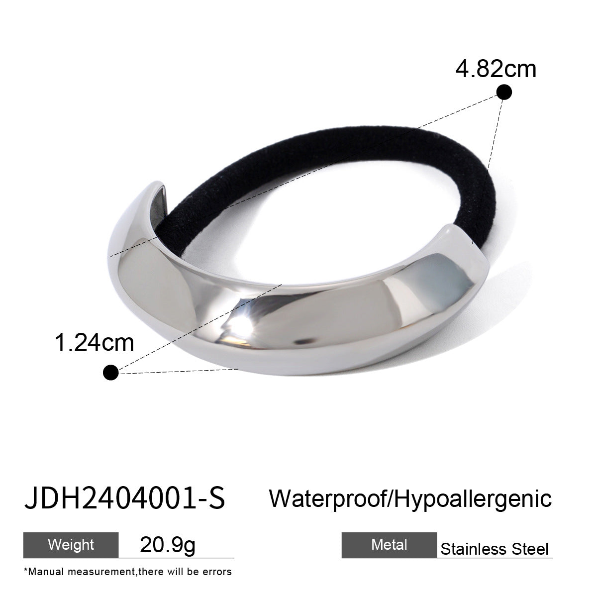 IG Style Ellipse Stainless Steel Electroplating Hair Ties