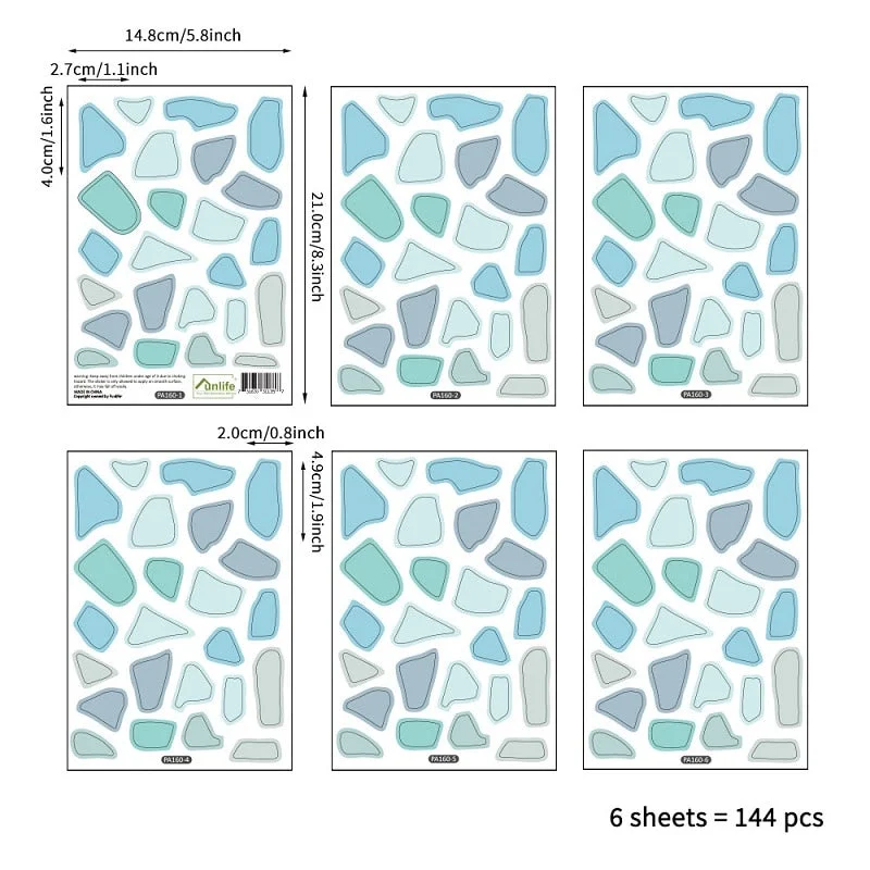 DIY Creative Colorful Stones Wall Sticker Nordic Concise Style Vinyl Kids Living Room Bedroom Mural Decal Fridge Decoration