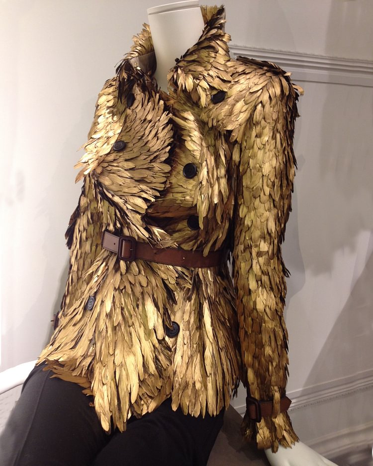 Gold Feathers Jacket Coat