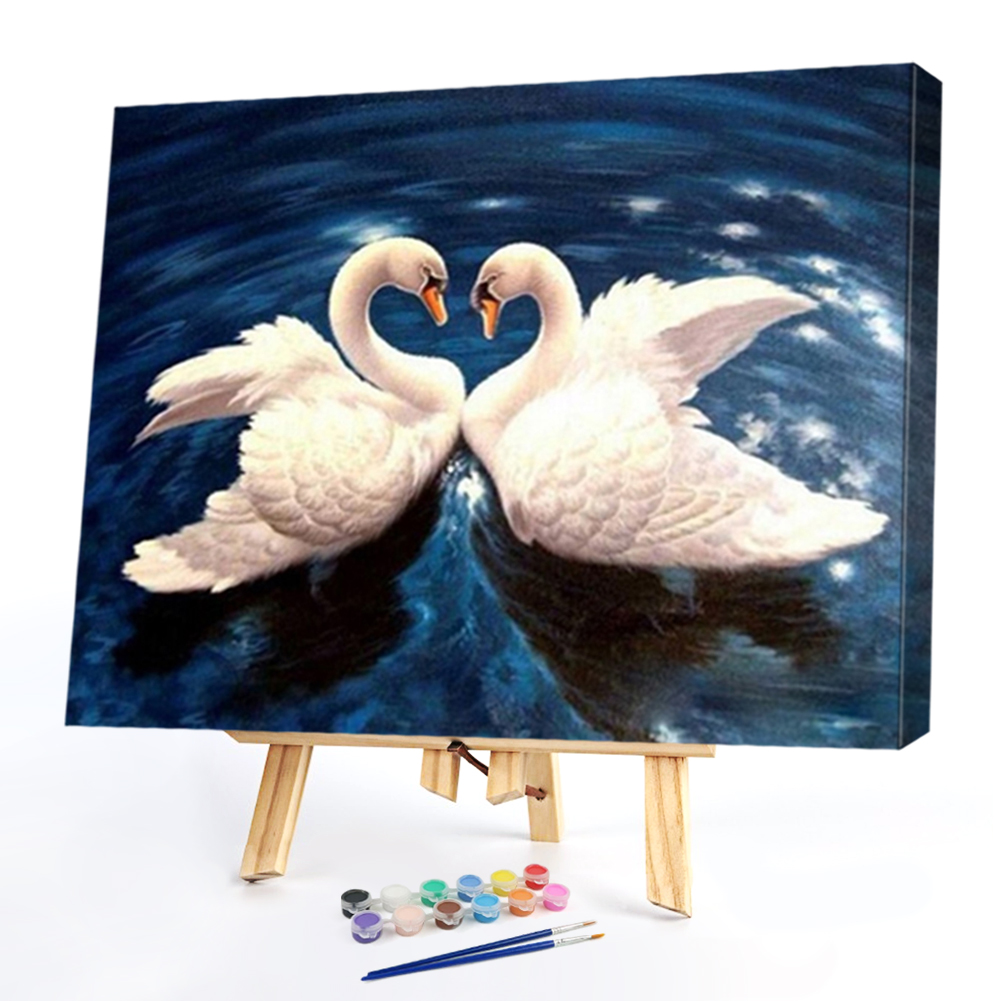 

40*50CM Paint By Numbers-Love Swan, 501 Original