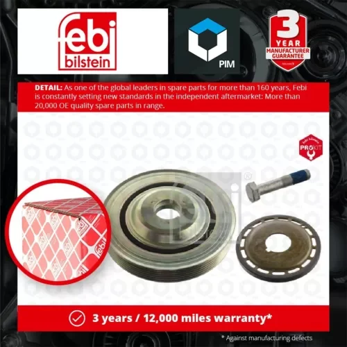 Crankshaft Pulley fits FORD GALAXY Mk2 TDCi 2.0D 06 to 15 Belt 1231959 Febi New Parts